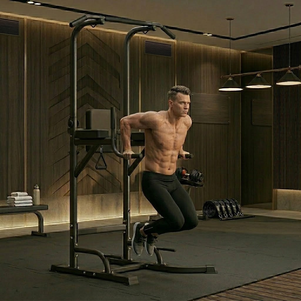 Chaise romaine avec station à dips et barre de traction