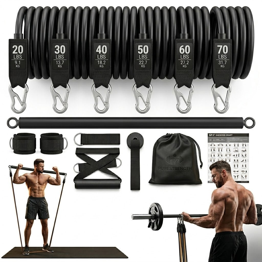 Kit Bande élastique de musculation avec barre