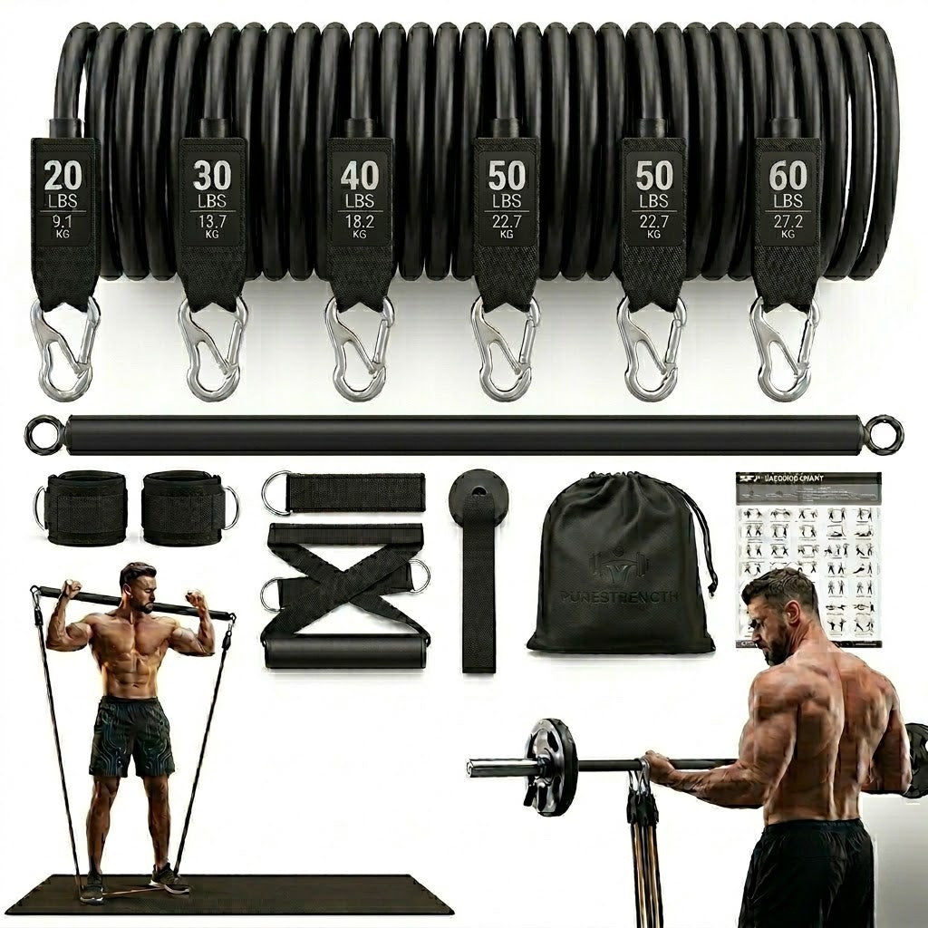 Kit Bande élastique de musculation avec barre