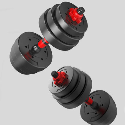 Haltères Réglables 20kg rouge et noir , kit 2en1