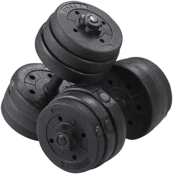 Haltères Réglables 20kg rouge et noir , kit 2en1