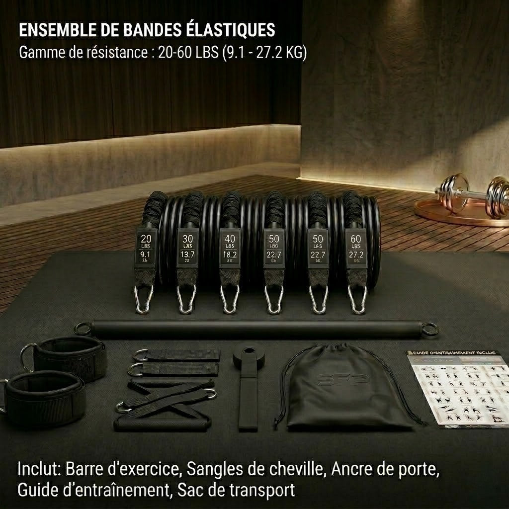 Kit Bande élastique de musculation avec barre